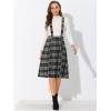 imageAllegra K Womens Plaid Suspender Skirts Vintage Tartan High Waist ALine Midi Overall SkirtBlack