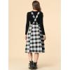 imageAllegra K Womens Plaid Suspender Skirts Vintage Tartan High Waist ALine Midi Overall SkirtBlack Plaid