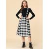 imageAllegra K Womens Plaid Suspender Skirts Vintage Tartan High Waist ALine Midi Overall SkirtBlack Plaid