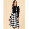 imageAllegra K Womens Plaid Suspender Skirts Vintage Tartan High Waist ALine Midi Overall SkirtBlack Plaid