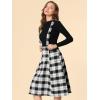 imageAllegra K Womens Plaid Suspender Skirts Vintage Tartan High Waist ALine Midi Overall SkirtBlack Plaid