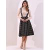 imageAllegra K Womens Plaid Suspender Skirts Vintage Tartan High Waist ALine Midi Overall SkirtBlue Plaid