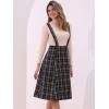 imageAllegra K Womens Plaid Suspender Skirts Vintage Tartan High Waist ALine Midi Overall SkirtBlue Plaid
