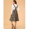 imageAllegra K Womens Plaid Suspender Skirts Vintage Tartan High Waist ALine Midi Overall SkirtBrown Plaid