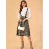 imageAllegra K Womens Plaid Suspender Skirts Vintage Tartan High Waist ALine Midi Overall SkirtBrown Plaid