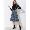 imageAllegra K Womens Plaid Suspender Skirts Vintage Tartan High Waist ALine Midi Overall SkirtDark Blue