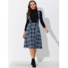 imageAllegra K Womens Plaid Suspender Skirts Vintage Tartan High Waist ALine Midi Overall SkirtDark Blue