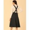 imageAllegra K Womens Plaid Suspender Skirts Vintage Tartan High Waist ALine Midi Overall SkirtDark Green