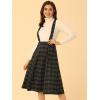 imageAllegra K Womens Plaid Suspender Skirts Vintage Tartan High Waist ALine Midi Overall SkirtDark Green