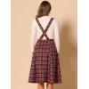 imageAllegra K Womens Plaid Suspender Skirts Vintage Tartan High Waist ALine Midi Overall SkirtDark Red
