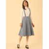 imageAllegra K Womens Plaid Suspender Skirts Vintage Tartan High Waist ALine Midi Overall SkirtGrey
