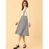 imageAllegra K Womens Plaid Suspender Skirts Vintage Tartan High Waist ALine Midi Overall SkirtGrey