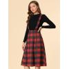 imageAllegra K Womens Plaid Suspender Skirts Vintage Tartan High Waist ALine Midi Overall SkirtRed Plaid