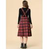 imageAllegra K Womens Plaid Suspender Skirts Vintage Tartan High Waist ALine Midi Overall SkirtRed Plaid