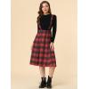imageAllegra K Womens Plaid Suspender Skirts Vintage Tartan High Waist ALine Midi Overall SkirtRed Plaid