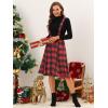 imageAllegra K Womens Plaid Suspender Skirts Vintage Tartan High Waist ALine Midi Overall SkirtRed Plaid