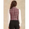 imageAllegra K Womens Plaid Waistcoat Notched Lapel Collar Single Breasted Vintage VestRed