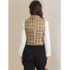 imageAllegra K Womens Plaid Waistcoat Notched Lapel Collar Single Breasted Vintage VestYellow