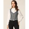 imageAllegra K Womens Suit Vest Plaid Steampunk Vintage 1950s Double Breasted WaistcoatBlack