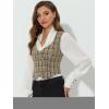 imageAllegra K Womens Suit Vest Plaid Steampunk Vintage 1950s Double Breasted WaistcoatBrown