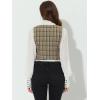 imageAllegra K Womens Suit Vest Plaid Steampunk Vintage 1950s Double Breasted WaistcoatBrown