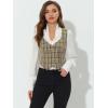 imageAllegra K Womens Suit Vest Plaid Steampunk Vintage 1950s Double Breasted WaistcoatBrown