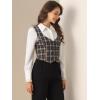 imageAllegra K Womens Suit Vest Plaid Steampunk Vintage 1950s Double Breasted WaistcoatDark Blue