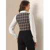 imageAllegra K Womens Suit Vest Plaid Steampunk Vintage 1950s Double Breasted WaistcoatDark Blue