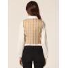 imageAllegra K Womens Suit Vest Plaid Steampunk Vintage 1950s Double Breasted WaistcoatKhaki