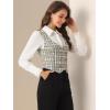 imageAllegra K Womens Suit Vest Plaid Steampunk Vintage 1950s Double Breasted WaistcoatWhite
