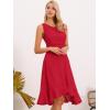 imageAllegra K Womens Summer Dresses 2025 Wrap Ruffle High Low Hem Round Neck Keyhole Back Sleeveless Floral DressRed