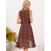imageAllegra K Womens Summer Dresses 2025 Wrap Ruffle High Low Hem Round Neck Keyhole Back Sleeveless Floral DressWine Red