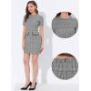 imageAllegra K Work Dress for Women Short Sleeve Vintage Houndstooth Above The Knee DressBlack