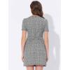 imageAllegra K Work Dress for Women Short Sleeve Vintage Houndstooth Above The Knee DressBlack