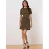 imageAllegra K Work Dress for Women Short Sleeve Vintage Houndstooth Above The Knee DressBrown