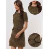 imageAllegra K Work Dress for Women Short Sleeve Vintage Houndstooth Above The Knee DressBrown