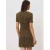imageAllegra K Work Dress for Women Short Sleeve Vintage Houndstooth Above The Knee DressBrown