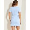 imageAllegra K Work Dress for Women Short Sleeve Vintage Houndstooth Above The Knee DressLight Blue