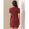 imageAllegra K Work Dress for Women Short Sleeve Vintage Houndstooth Above The Knee DressRed Houndstooth