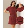 imageAllegra K Work Dress for Women Short Sleeve Vintage Houndstooth Above The Knee DressRed Houndstooth