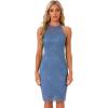 imageAllegra K Halter Formal Dress for Womens Sleeveless Bodycon Wedding Guest Cocktail Lace Sheath DressGrey Blue