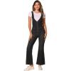 imageAllegra K Overalls Jeans for Womens Casual Adjustable Bib Bell Bottom Denim Pants JumpsuitsBlack