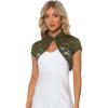imageAllegra K Womens Lace Cardigan Stand Collar Short Elegant Shrug Open Front Cropped Bolero CardiganArmy Green
