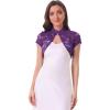 imageAllegra K Womens Lace Cardigan Stand Collar Short Elegant Shrug Open Front Cropped Bolero CardiganDark Purple
