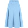 imageAllegra K Womens Office Work Skirts Belted Waist Midi ALine Pleated SkirtSky Blue