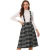imageAllegra K Womens Plaid Suspender Skirts Vintage Tartan High Waist ALine Midi Overall SkirtBlack