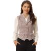 imageAllegra K Womens Plaid Waistcoat Notched Lapel Collar Single Breasted Vintage VestPink