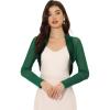 imageAllegra K Womens Satin Shrugs for Evening Dress Open Front Mesh Cardigan Elegant Wedding BoleroDark Green