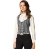 imageAllegra K Womens Suit Vest Plaid Steampunk Vintage 1950s Double Breasted WaistcoatBlack