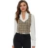 imageAllegra K Womens Suit Vest Plaid Steampunk Vintage 1950s Double Breasted WaistcoatBrown